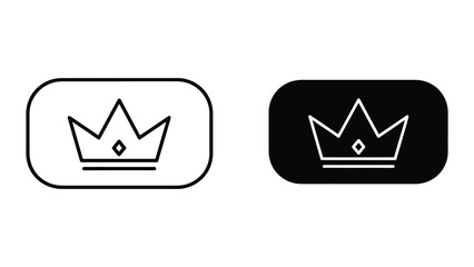 Naklejka premium Crown icon in white and black color scheme