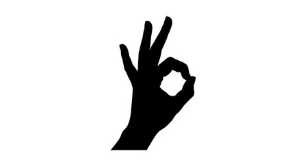 Obraz premium Ok hand sign silhouette against white background