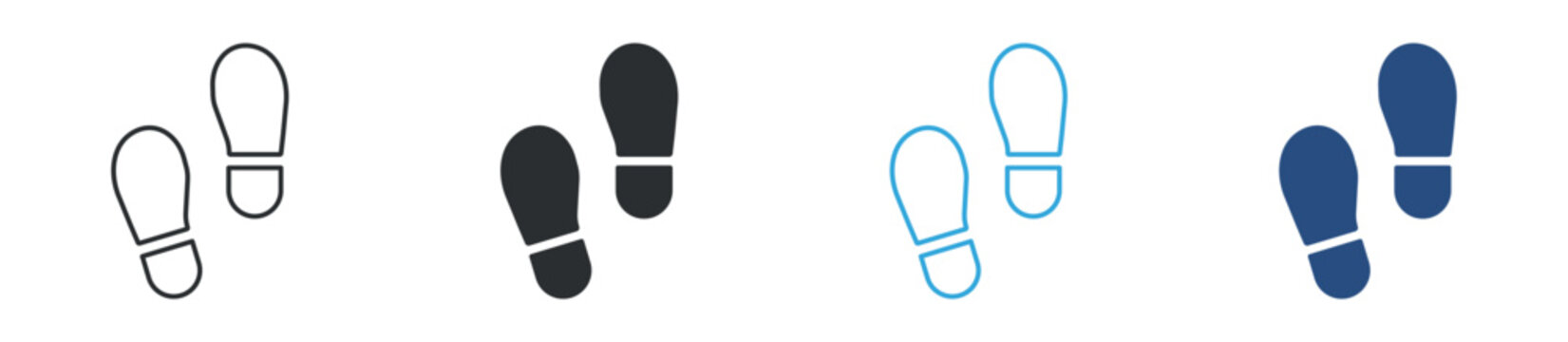 Footsteps icon set. walking direction movement concept. vector illustration.