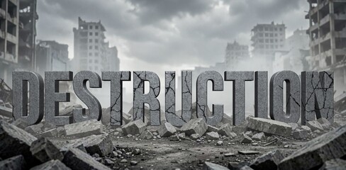 Naklejka premium Destruction en pierres