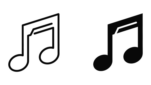 Black musical note icons with quarter and eighth notes
