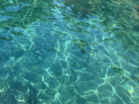 Emerald green crystal clear sea.
