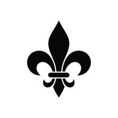 Fleur de lis silhouette black graphic on white background © Vector Hub24