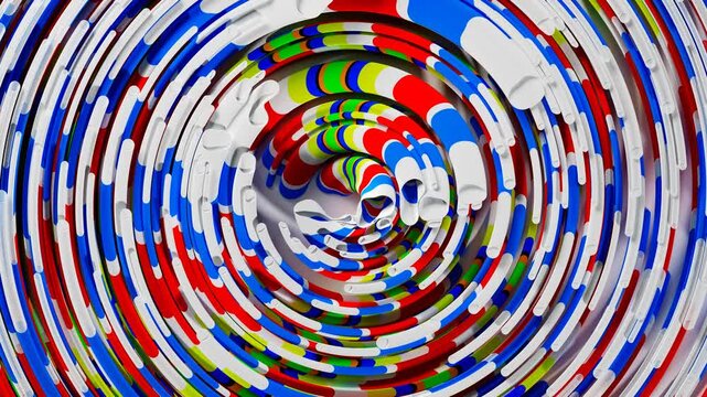 3d render of abstract art, video animation of surreal circles, ropes on a curve, wavy organic lines, forms in a deformation transformation process in purple and white, and blue gradient color