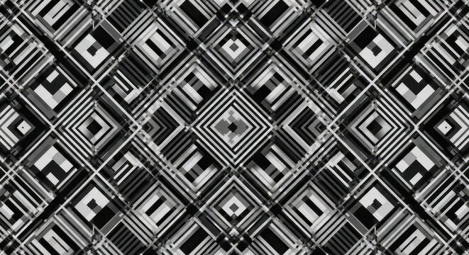 Intricate geometric pattern of interlocking diamond-shaped structures