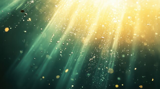 Abstract Beams of Dynamic Light with Sparkling Particles in a Modern Digital Design