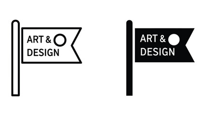 Naklejka premium Minimalist art and design banner flags with circle logo