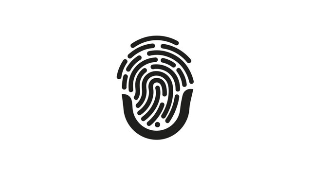 Stylized black fingerprint graphic on a clean white background