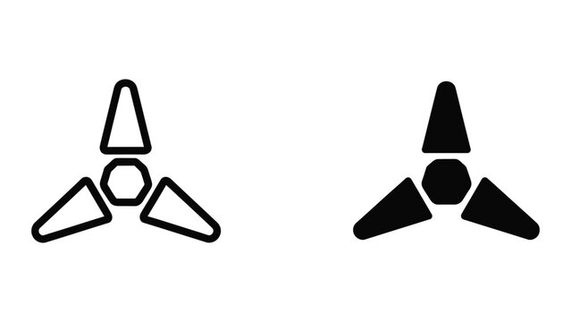 Minimalist trident symbol with empty and filled versions