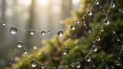 Naklejka premium Macro Dew Crystal Forest