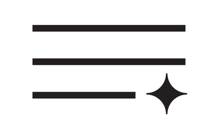 Hamburger menu icon with sparkle or star symbol for magic and enhancement features user interface hamburger application minimalist navigation settings customize highlight brilliant © Tajul Islam