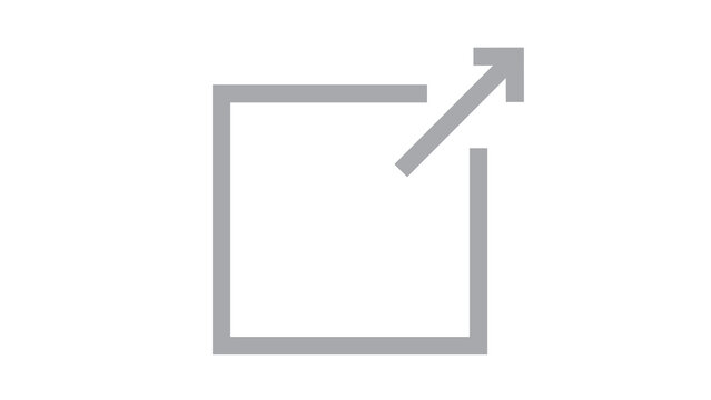 Expand window icon symbolizing outward expansion or going fullscreen with fullscreen direction interface abstract navigation technology computer maximize outgoing minimalist