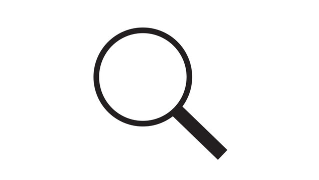 Simple magnifying glass icon for search and zoom functionality with user interface discover investigate research analysis application minimalist navigation illustration isolated internet