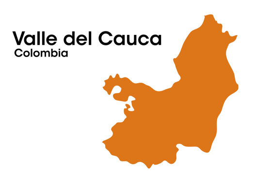 valle del cauca colombia map in vectors