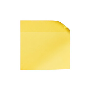 Yellow Sticky Note Paper Isolated Transparent Background

