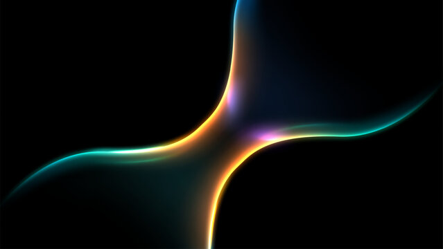 Colorful Glowing Neon Hourglass Shape Abstract Background, Vector Illustration