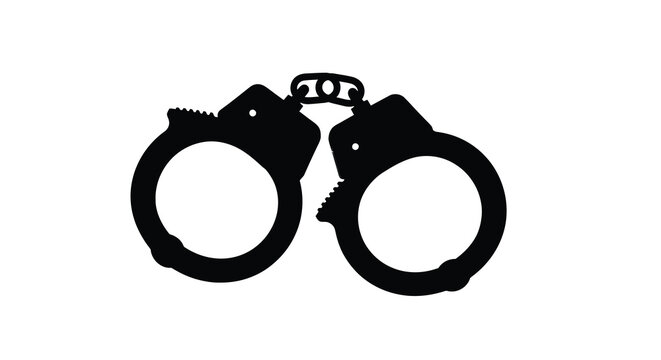 Handcuffs in black silhouette high quality professional detailed