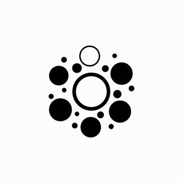 Minimalist black and white dot pattern design isolated on white background