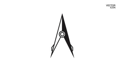 Fototapeta premium Minimalist black and white icon of a clothespin