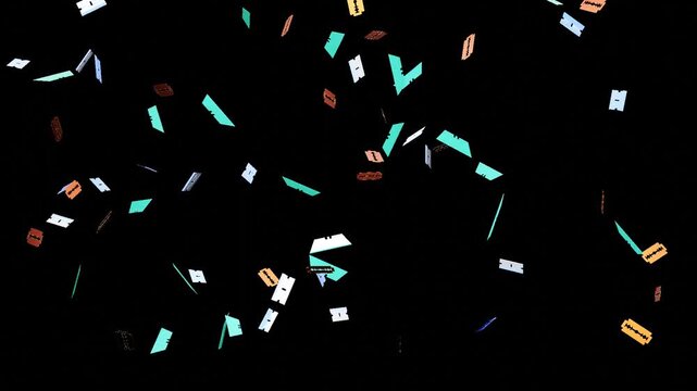 10 seconds razor cutting blades falling dropping black background animation screensaver HD video 