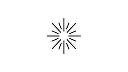 Fototapeta premium A black sunburst graphic with uneven lines radiating from a central point