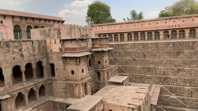 The Chand Baori, step well, in the Indian state of Rajasthan.
