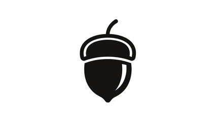 Black silhouette of an acorn against a white background © Muhammad