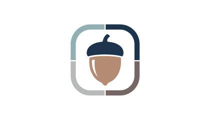 Stylized acorn emblem with a segmented, rounded frame © Muhammad