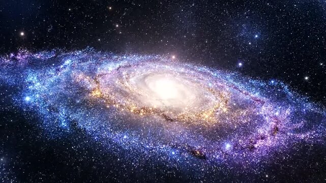 Stunning Spiral Galaxy in Deep Space with Vibrant Colors.