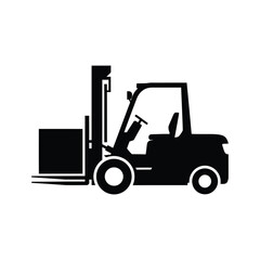 Naklejka premium Forklift silhouette on a white background high quality