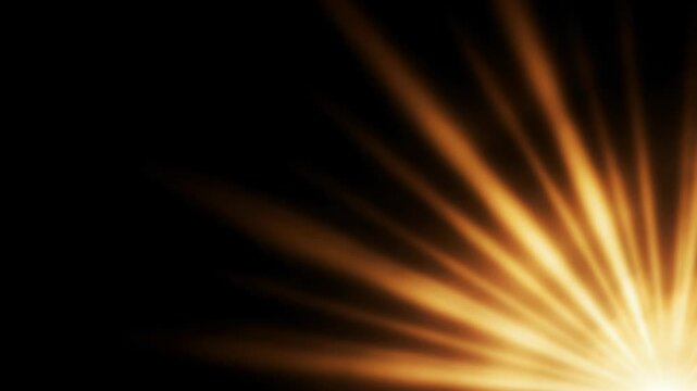 Golden light rays radiate outward from a central source against a dark backdrop, creating an engaging visual flow and depth perception
