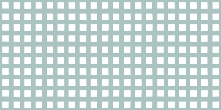 Blue geometric grid line seamless pattern. Retro table cloth plaid style background. Traditional gingham tartan fabric texture illustration.