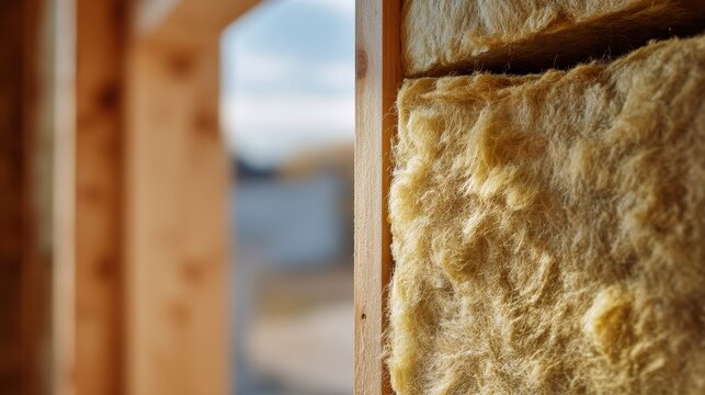 Construction detail: mineral wool batt insulation installed in wall cavity