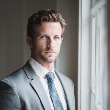 Professional financial planner assessing data in a modern office setting