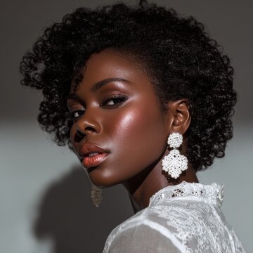 Confident Nigerian Beauty Entrepreneur Working in a Bright Cosmetics Laboratory
