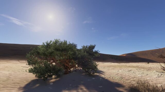 3D - Circular aerial drone view of Sossusvlei Deadvlei. Namibia