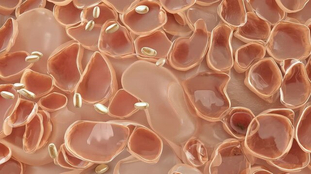 Inside body tissue,
cells functioning normally
