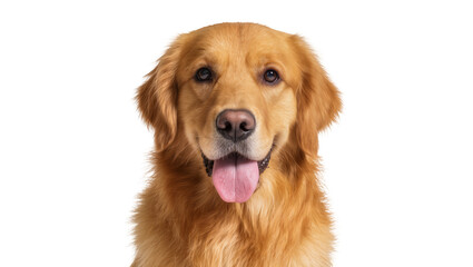 Obraz premium Golden Retriever dog with happy expression panting, isolated on transparent background