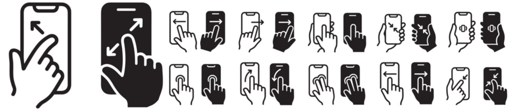 garbage truck vector icon set with outline and solid filled style on transparent background