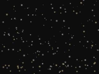Fototapeta premium Gold Stars Scattered Elegant Dark Background Template