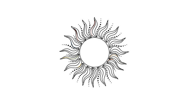 Abstract Sunburst Design Featuring Curving Lines and Dot Patterns for Artistic and Decorative Use