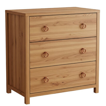 Wooden dresser with four drawers and wooden knobs