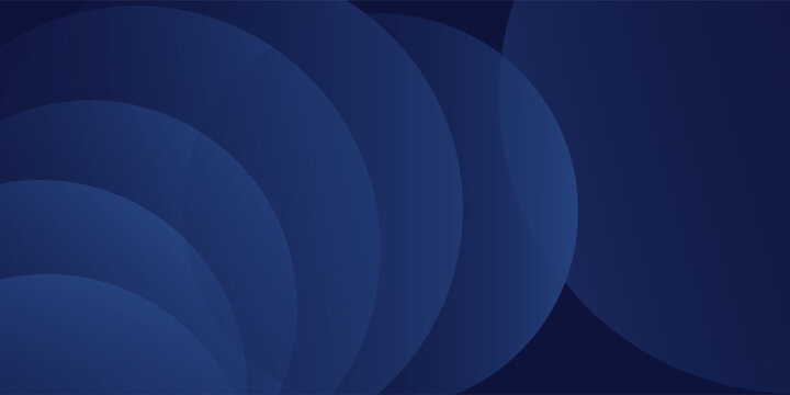 Abstract blue glowing geometric lines on dark blue background. Modern shiny blue circle lines pattern