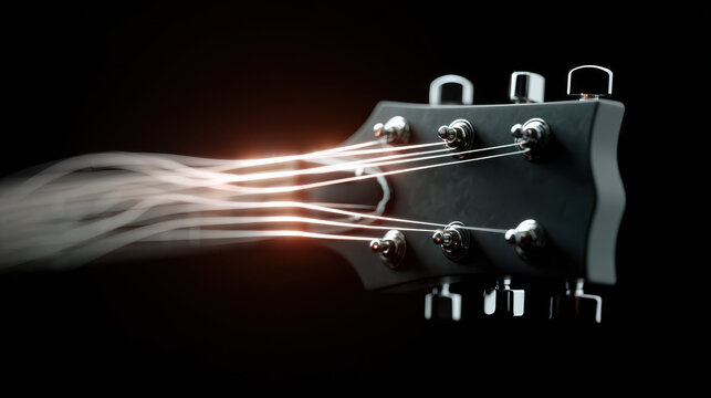 Artificial intelligence enhances large language models LLM to create dynamic visual effects guitar strings, blending technology and music artfully