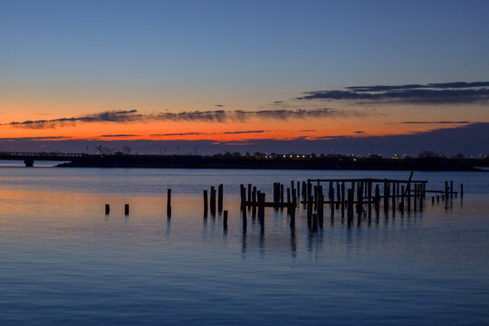 Sunrise at Phoebus Pier in Hampton, VA