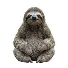 Fototapeta premium Adorable two-toed sloth PNG cutout, isolated on a transparent background for versatile design elements, perfect for digital art and creative projects.