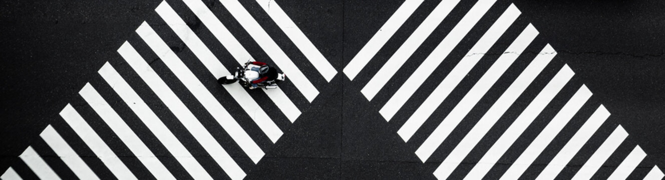 aerial view of a street crossing 