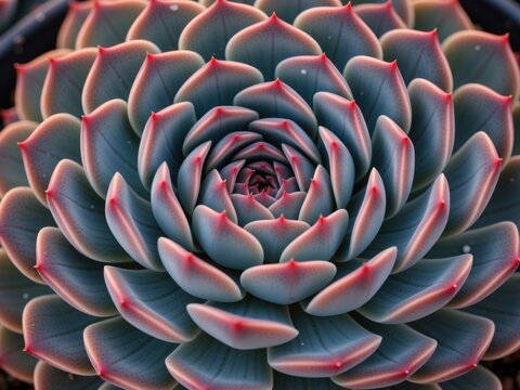 Echeveria succulent plant showing geometric rosette pattern