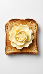 Fototapeta premium Butter Flower on Toast for Food Art Concept