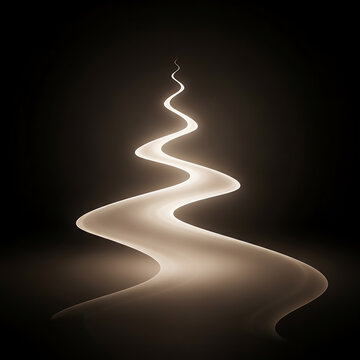 Abstract scene where soft light shapes form a pathway leading into depth, symbolizing direction and future, subtle glow effect.
